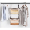 image:imageSTORAGE MANIAC 2Tier Hanging Closet Organizer Fabric Storage Baskets with Hooks Closet Shelves for Dorm Room Apartment Bedroom Garment Rack amp Wardrobe IvoryBeige