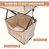 image:imageSTORAGE MANIAC 2Tier Hanging Closet Organizer Fabric Storage Baskets with Hooks Closet Shelves for Dorm Room Apartment Bedroom Garment Rack amp Wardrobe IvoryBeige