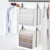 image:imageSTORAGE MANIAC 2Tier Hanging Closet Organizer Fabric Storage Baskets with Hooks Closet Shelves for Dorm Room Apartment Bedroom Garment Rack amp Wardrobe IvoryIvory