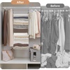 image:imageSTORAGE MANIAC 2Tier Hanging Closet Organizer Fabric Storage Baskets with Hooks Closet Shelves for Dorm Room Apartment Bedroom Garment Rack amp Wardrobe IvoryIvory