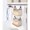 image:imageSTORAGE MANIAC 2Tier Hanging Closet Organizer Fabric Storage Baskets with Hooks Closet Shelves for Dorm Room Apartment Bedroom Garment Rack amp Wardrobe IvoryBeige