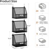 image:imageSTORAGE MANIAC 3 Tier Hanging Closet Organizer with Mesh Baskets Clothes Hanging Shelves Foldable Stackable Storage SpaceSaving Collapsible Basket with Hooks for RV Dorm Bedroom College Black3 Tier