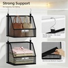 image:imageSTORAGE MANIAC 3 Tier Hanging Closet Organizer with Mesh Baskets Clothes Hanging Shelves Foldable Stackable Storage SpaceSaving Collapsible Basket with Hooks for RV Dorm Bedroom College Black3 Tier