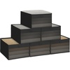 image:imageSTORAGE MANIAC 6 Pack Storage Bins with Clear Window Storage Boxes for Shelves Sturdy Foldable Closet Organization Fabric Shelf Basket for Towel Book Jeans Offices Dorm Wardrobe BlackBlack