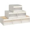 image:imageSTORAGE MANIAC 6 Pack Storage Bins with Clear Window Storage Boxes for Shelves Sturdy Foldable Closet Organization Fabric Shelf Basket for Towel Book Jeans Offices Dorm Wardrobe BlackBeige