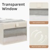 image:imageSTORAGE MANIAC 6 Pack Storage Bins with Clear Window Storage Boxes for Shelves Sturdy Foldable Closet Organization Fabric Shelf Basket for Towel Book Jeans Offices Dorm Wardrobe BlackBeige
