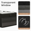 image:imageSTORAGE MANIAC 6 Pack Storage Bins with Clear Window Storage Boxes for Shelves Sturdy Foldable Closet Organization Fabric Shelf Basket for Towel Book Jeans Offices Dorm Wardrobe BlackBlack