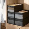image:imageSTORAGE MANIAC 6 Pack Storage Bins with Clear Window Storage Boxes for Shelves Sturdy Foldable Closet Organization Fabric Shelf Basket for Towel Book Jeans Offices Dorm Wardrobe BlackBlack