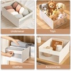 image:imageSTORAGE MANIAC 6 Pack Storage Bins with Clear Window Storage Boxes for Shelves Sturdy Foldable Closet Organization Fabric Shelf Basket for Towel Book Jeans Offices Dorm Wardrobe BlackBeige