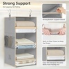 image:imageSTORAGE MANIAC 6Shelf Hanging Closet Organizer and Storage 2 Separable 3Shelf Haning Organizers for Closet Collapsible Hanging Shelves Wardrobe Organization College Dorm Room Nursery BeigeGrey
