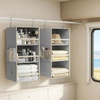 image:imageSTORAGE MANIAC 6Shelf Hanging Closet Organizer and Storage 2 Separable 3Shelf Haning Organizers for Closet Collapsible Hanging Shelves Wardrobe Organization College Dorm Room Nursery BeigeGrey