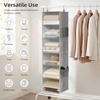 image:imageSTORAGE MANIAC 6Shelf Hanging Closet Organizer and Storage 2 Separable 3Shelf Haning Organizers for Closet Collapsible Hanging Shelves Wardrobe Organization College Dorm Room Nursery BeigeGrey