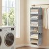image:imageSTORAGE MANIAC 6Shelf Hanging Closet Organizer and Storage 2 Separable 3Shelf Haning Organizers for Closet Collapsible Hanging Shelves Wardrobe Organization College Dorm Room Nursery BeigeGrey
