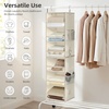image:imageSTORAGE MANIAC 6Shelf Hanging Closet Organizer and Storage 2 Separable 3Shelf Haning Organizers for Closet Collapsible Hanging Shelves Wardrobe Organization College Dorm Room Nursery BeigeBeige
