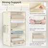 image:imageSTORAGE MANIAC 6Shelf Hanging Closet Organizer and Storage 2 Separable 3Shelf Haning Organizers for Closet Collapsible Hanging Shelves Wardrobe Organization College Dorm Room Nursery BeigeBeige