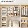 image:imageSTORAGE MANIAC 6Shelf Hanging Closet Organizer and Storage 2 Separable 3Shelf Haning Organizers for Closet Collapsible Hanging Shelves Wardrobe Organization College Dorm Room Nursery BeigeBeige