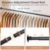 image:imageSTORAGE MANIAC Closet Rods for Hanging Clothes 175 to 897 Inches Heavy Duty Stepless Adjustable Closet Hanging Rod 12 Inch Diameter Metal Closet Rod for Wardrobe Bathroom Bedroom Laundry RV BlackBlack