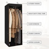 image:imageSTORAGE MANIAC Garment Bags for Hanging Clothes 57Inch Beige 2Pack  Hanging Garment Bags with Zipper Clear Window Dustproof Clothes Protector for Closet Storage Fits Long Dresses amp CoatsBlack