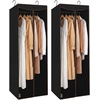image:imageSTORAGE MANIAC Garment Bags for Hanging Clothes 57Inch Beige 2Pack  Hanging Garment Bags with Zipper Clear Window Dustproof Clothes Protector for Closet Storage Fits Long Dresses amp CoatsBlack