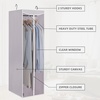 image:imageSTORAGE MANIAC Garment Bags for Hanging Clothes 57Inch Beige 2Pack  Hanging Garment Bags with Zipper Clear Window Dustproof Clothes Protector for Closet Storage Fits Long Dresses amp CoatsGrey