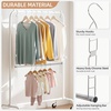 image:imageSTORAGE MANIAC Hanging Closet Rod Adjustable Width and Height Closet Hanging Organizer SpaceSaving Clothes Hanging Bar Closet Extender Hanging Rod Double Closet Hanging Rod 1 Pack Black1 Pack Chrome