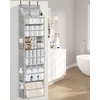 image:imageSTORAGE MANIAC Over the Door Organizer 6Shelf Closet Hanging Storage with 14 Mesh Pockets 66lbs Capacity Clear Deep Pockets Behind Door Storage for Nursery Bathroom Bedroom 1 Pack Oat BeigeGrey