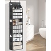 image:imageSTORAGE MANIAC Over the Door Organizer 6Shelf Closet Hanging Storage with 14 Mesh Pockets 66lbs Capacity Clear Deep Pockets Behind Door Storage for Nursery Bathroom Bedroom 1 Pack Oat BeigeBlack