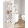image:imageSTORAGE MANIAC Over the Door Organizer 6Shelf Closet Hanging Storage with 14 Mesh Pockets 66lbs Capacity Clear Deep Pockets Behind Door Storage for Nursery Bathroom Bedroom 1 Pack Oat BeigeOat Beige
