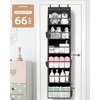 image:imageSTORAGE MANIAC Over the Door Organizer 6Shelf Closet Hanging Storage with 14 Mesh Pockets 66lbs Capacity Clear Deep Pockets Behind Door Storage for Nursery Bathroom Bedroom 1 Pack Oat BeigeBlack