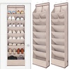 image:imageSTORAGE MANIAC Over the Door Shoe Organizer HeavyDuty Large Deep Pocket Hanging Shoe Organizer Shoe Rack Door Closet Shoe Organizer for Wall Dorm amp Narrow Door Storage Shoe Holder Grey 1 PackOat Beige