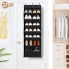 image:imageSTORAGE MANIAC Over the Door Shoe Organizer with Curtain Dustproof HeavyDuty Large Deep Pocket Hanging Shoe Organizer for Closet Dorm amp Narrow Door Storage Shoe Holder Shoe Rack 9Shelf Black 1 PackBlack