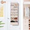image:imageSTORAGE MANIAC Over the Door Shoe Organizer with Curtain Dustproof HeavyDuty Large Deep Pocket Hanging Shoe Organizer for Closet Dorm amp Narrow Door Storage Shoe Holder Shoe Rack 9Shelf Black 1 PackBeige