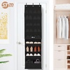 image:imageSTORAGE MANIAC Over the Door Shoe Organizer with Curtain Dustproof HeavyDuty Large Deep Pocket Hanging Shoe Organizer for Closet Dorm amp Narrow Door Storage Shoe Holder Shoe Rack 9Shelf Black 1 PackBlack