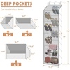 image:imageSTORAGE MANIAC Over the Door Shoe Organizer with Curtain Dustproof HeavyDuty Large Deep Pocket Hanging Shoe Organizer for Closet Dorm amp Narrow Door Storage Shoe Holder Shoe Rack 9Shelf Black 1 PackBeige
