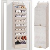 image:imageSTORAGE MANIAC Over the Door Shoe Organizer with Curtain Dustproof HeavyDuty Large Deep Pocket Hanging Shoe Organizer for Closet Dorm amp Narrow Door Storage Shoe Holder Shoe Rack 9Shelf Black 1 PackBeige