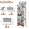 image:imageSTORAGE MANIAC Over the Door Shoe Organizer with Curtain Dustproof HeavyDuty Large Deep Pocket Hanging Shoe Organizer for Closet Dorm amp Narrow Door Storage Shoe Holder Shoe Rack 9Shelf Black 1 PackBeige
