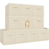 image:imageSTORAGE MANIAC Storage Cubes 11 Inch Collapsible Storage Bins with Handles 10 Pack Fabric Foldable Bins for Organization Durable Storage Bins for Closet Shelves Offices 10Pack GreyBeige10 Pack