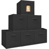 image:imageSTORAGE MANIAC Storage Cubes 11 Inch Collapsible Storage Bins with Handles 10 Pack Fabric Foldable Bins for Organization Durable Storage Bins for Closet Shelves Offices 10Pack GreyBlack6 Pack