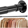 image:imageSTORAGE MANIAC Closet Rods for Hanging Clothes 175 to 897 Inches Heavy Duty Stepless Adjustable Closet Hanging Rod 12 Inch Diameter Metal Closet Rod for Wardrobe Bathroom Bedroom Laundry RV BlackBlack