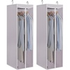 image:imageSTORAGE MANIAC Garment Bags for Hanging Clothes 57Inch Beige 2Pack  Hanging Garment Bags with Zipper Clear Window Dustproof Clothes Protector for Closet Storage Fits Long Dresses amp CoatsGrey