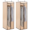 image:imageSTORAGE MANIAC Garment Bags for Hanging Clothes 57Inch Beige 2Pack  Hanging Garment Bags with Zipper Clear Window Dustproof Clothes Protector for Closet Storage Fits Long Dresses amp CoatsBeige