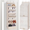 image:imageSTORAGE MANIAC Over the Door Shoe Organizer with Curtain Dustproof HeavyDuty Large Deep Pocket Hanging Shoe Organizer for Closet Dorm amp Narrow Door Storage Shoe Holder Shoe Rack 9Shelf Black 1 PackBeige