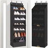 image:imageSTORAGE MANIAC Over the Door Shoe Organizer with Curtain Dustproof HeavyDuty Large Deep Pocket Hanging Shoe Organizer for Closet Dorm amp Narrow Door Storage Shoe Holder Shoe Rack 9Shelf Black 1 PackBlack