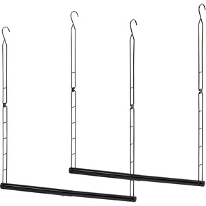 image:imageSTORAGE MANIAC Hanging Closet Rod Adjustable Width and Height Closet Hanging Organizer SpaceSaving Clothes Hanging Bar Closet Extender Hanging Rod Double Closet Hanging Rod 1 Pack Black2 Pack Black