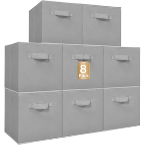 image:imageSTORAGE MANIAC Storage Cubes 11 Inch Collapsible Storage Bins with Handles 10 Pack Fabric Foldable Bins for Organization Durable Storage Bins for Closet Shelves Offices 10Pack GreyGrey8 Pack