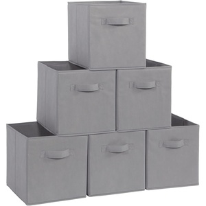 image:imageSTORAGE MANIAC Storage Cubes 11 Inch Collapsible Storage Bins with Handles 10 Pack Fabric Foldable Bins for Organization Durable Storage Bins for Closet Shelves Offices 10Pack GreyGrey6 Pack