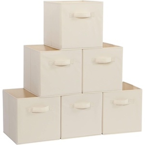 image:imageSTORAGE MANIAC Storage Cubes 11 Inch Collapsible Storage Bins with Handles 10 Pack Fabric Foldable Bins for Organization Durable Storage Bins for Closet Shelves Offices 10Pack GreyBeige6 Pack