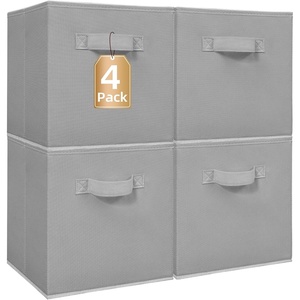 image:imageSTORAGE MANIAC Storage Cubes 11 Inch Collapsible Storage Bins with Handles 10 Pack Fabric Foldable Bins for Organization Durable Storage Bins for Closet Shelves Offices 10Pack GreyGrey4 Pack